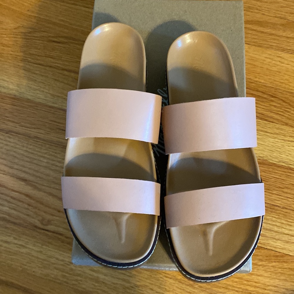 NIB Madewell Double Strap Slides Sz 8 - Picture 3 of 6